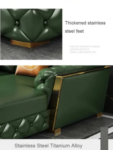 Picture of Modern Luxury L-Shaped Sofa: Soft Leather Sectional, Wing chair and a center table for Living Room Furniture - A&OLS19   -
