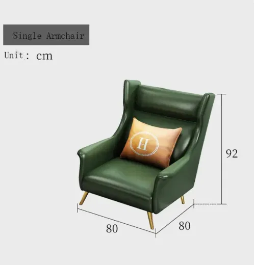 Picture of Modern Luxury L-Shaped Sofa: Soft Leather Sectional, Wing chair and a center table for Living Room Furniture - A&OLS19   -