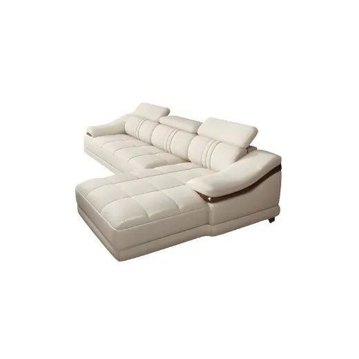 Picture of Artificial Leather Sofa: Premium Modern Design with Adjustable Headrests & Wooden Panel Armrests - A&OLS02