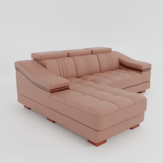 Picture of Artificial Leather Sofa: Premium Modern Design with Adjustable Headrests & Wooden Panel Armrests - A&OLS02