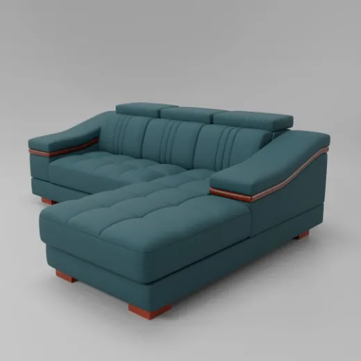 Picture of Artificial Leather Sofa: Premium Modern Design with Adjustable Headrests & Wooden Panel Armrests - A&OLS02