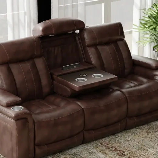 Picture of Fantom Brown Power Reclining Sofa 5 seater - A&ORE07
