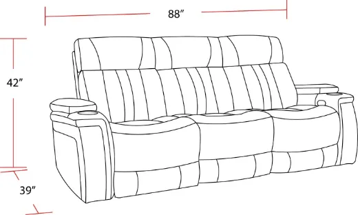 Picture of Fantom Brown Power Reclining Sofa 5 seater - A&ORE07