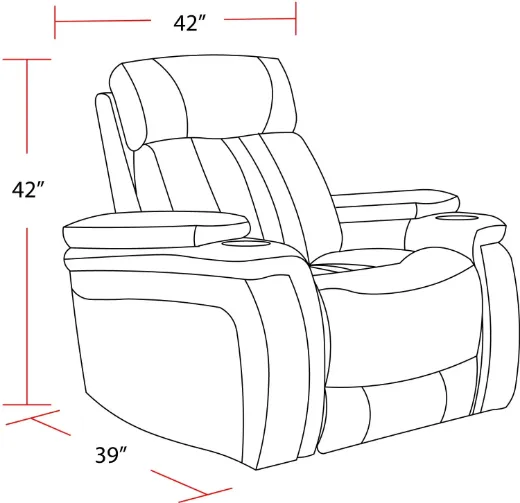 Picture of Fantom Brown Power Reclining Sofa 5 seater - A&ORE07