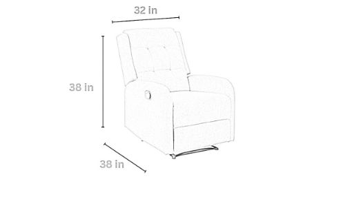 Picture of Modern Grey Fabric Manual Recliner - Comfortable 1-Seater for Reading & Relaxation - A&ORE04