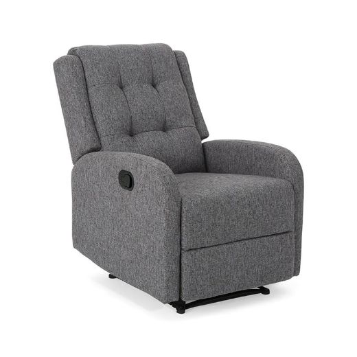 Picture of Modern Grey Fabric Manual Recliner - Comfortable 1-Seater for Reading & Relaxation - A&ORE04