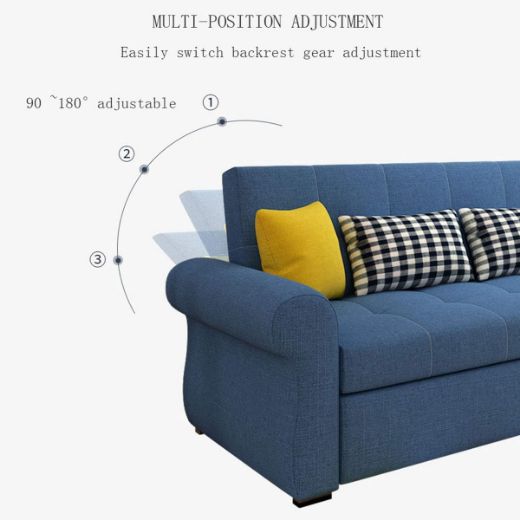 Picture of Multifunctional Convertible Sofa Bed: Black Extendable Daybed with Storage & Latex Comfort