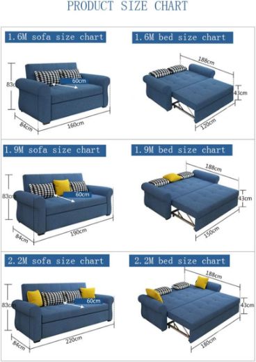 Picture of Multifunctional Convertible Sofa Bed: Black Extendable Daybed with Storage & Latex Comfort
