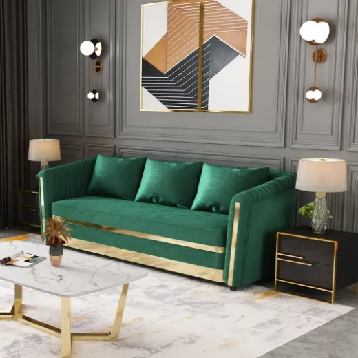 Picture of Contemporary 3-Seater Sofa Bed (Daybed): Genuine Leather & High-Density Foam Comfort