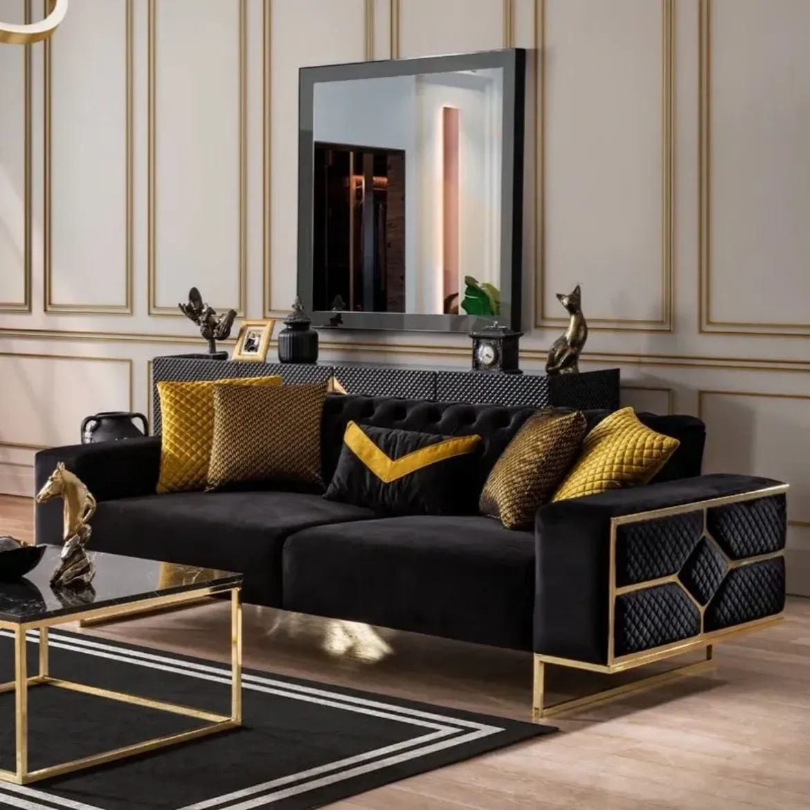 Picture of Grand Chesterfield Sofa: Timeless Elegance with Hand-Tufted Leather, Rolled Arms, and Nailhead Trim, Ideal for Luxurious Living Rooms and Upscale Hospitality Spaces