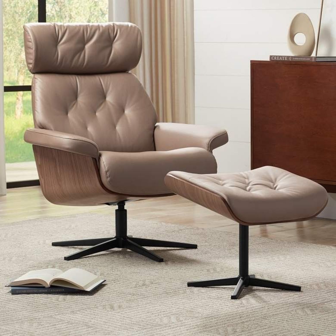 Picture of Adjustable Swivel Recliner with Ottoman: 360° Recline