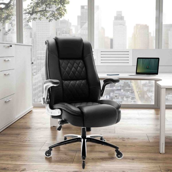Show details for Adjustable Lumbar Support Executive Office Chair: Ergonomic, PU Leather, Swivel Picture of Adjustable Lumbar Support Executive Office Chair: Ergonomic, PU Leather, Swivel