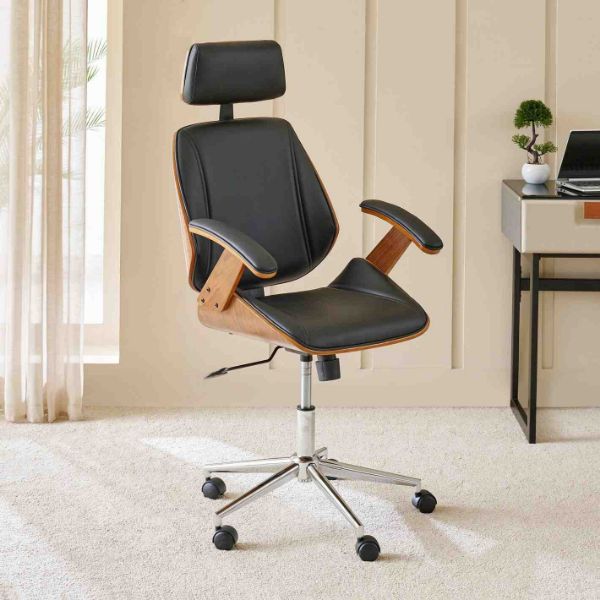 Show details for Charles Black Faux Leather High Back Office Chair: Ergonomic & Adjustable Picture of Charles Black Faux Leather High Back Office Chair: Ergonomic & Adjustable