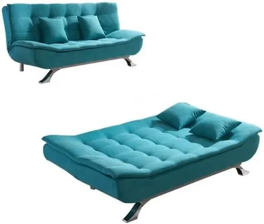 Picture of Fabric Multifunction Folding Foam Sofa Bed Set: Modern Beige, Space-Saving, Convertible Design with Engineered Wood Frame for Living Room Seating & Sleeping