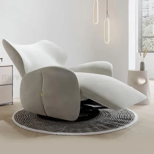 Picture of Modern Multifunctional Rocking Lounge Chair: 98cm High, Fabric Upholstery, Plush Cushions, Handrails, Mobile Design for Ultimate Comfort & Style - A&ORE09