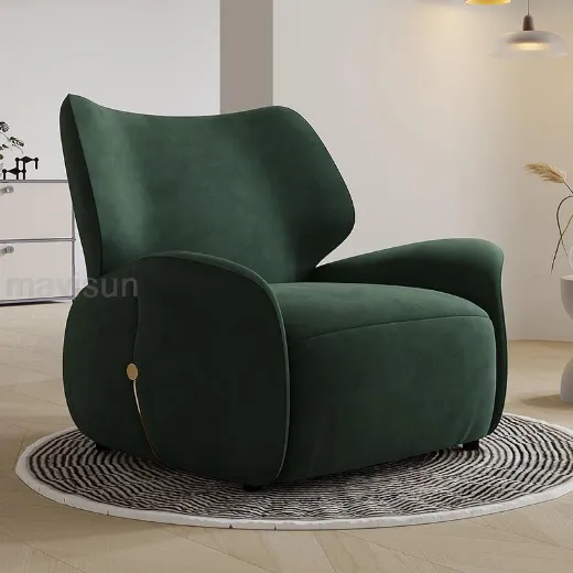 Picture of Modern Multifunctional Rocking Lounge Chair: 98cm High, Fabric Upholstery, Plush Cushions, Handrails, Mobile Design for Ultimate Comfort & Style - A&ORE09