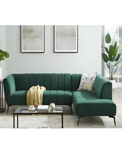 Picture of Green L-Shape Sofa Set: Wooden Frame, Modern Style - A&OLS26