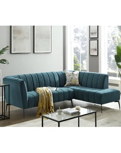 Picture of Green L-Shape Sofa Set: Wooden Frame, Modern Style - A&OLS26