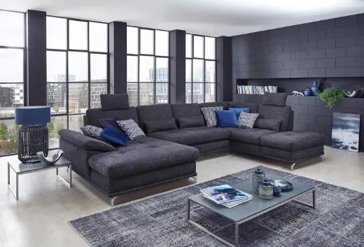 Picture of U-Shape Sectional Sofa: Modern, Adjustable, Free-Standing, Fabric Upholstery - A&OLS28