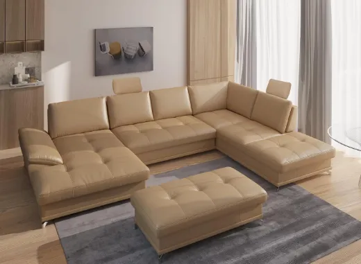 Picture of L-Shape Sectional Sofa Castiel:  Adjustable Depth, Optional Bed & Storage - A&OLS29