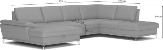 Picture of L-Shape 6 Seater Sectional Sofa Castiel:  Adjustable Depth, Optional Bed & Storage - A&OLS29