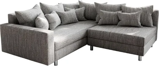 Picture of L-Shape Sectional Sofa: Light Gray Structured Fabric, Reversible Armrest, Bonell Spring - A&OLS36