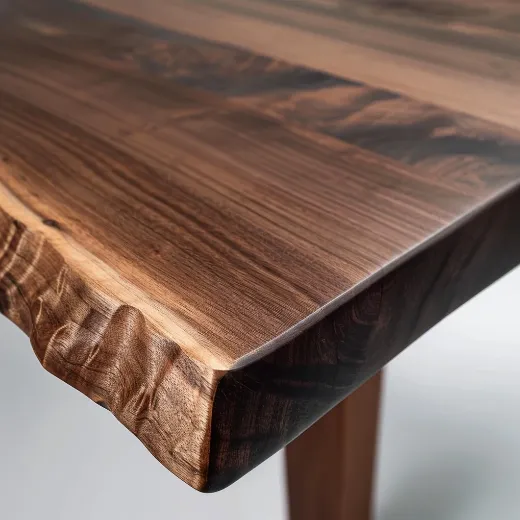 Picture of Live Edge Dining Table: Handcrafted, Natural Beauty, Sturdy Supports, Rustic Charm with Modern Touch