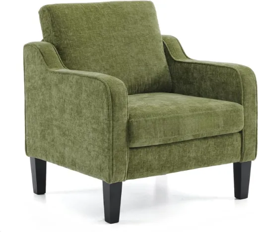 Picture of Olive Green Accent Chair: Mid-Century Modern Design, Plush Chenille, Ergonomic Comfort