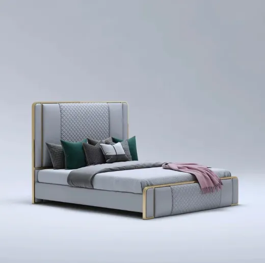 Picture of Queen Size Bed: Modern Italian Luxury Design, Upholstered Synthetic Leather, Convertible with Hydraulic Storage, Pine Wood & Plywood Frame