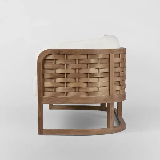 Picture of New Model Teak Wood Sofa Set - Weave Indoor/Outdoor Design (Kerala Style Inspiration)