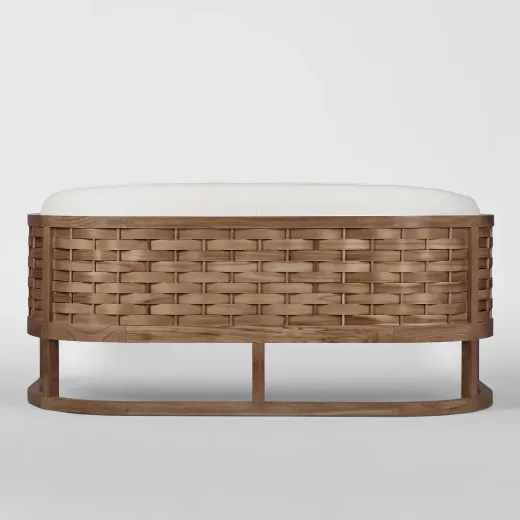 Picture of New Model Teak Wood Sofa Set - Weave Indoor/Outdoor Design (Kerala Style Inspiration)